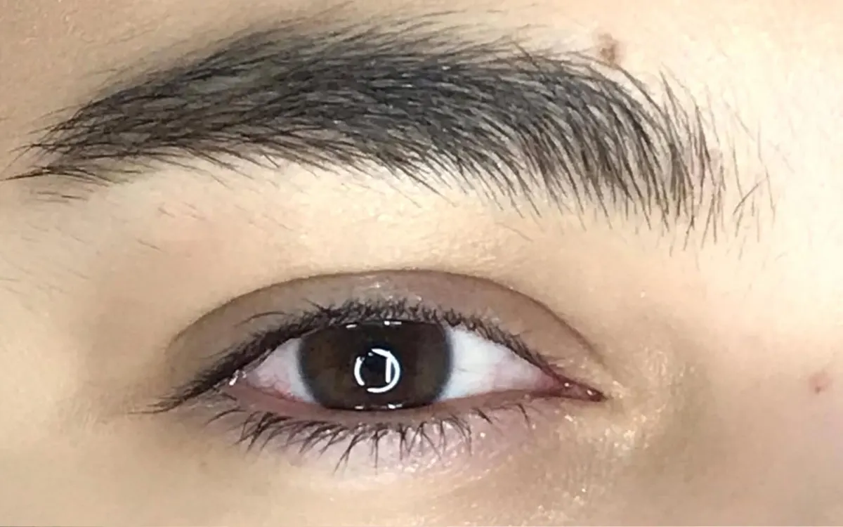 Extensiones de pestañas: resultado real: antes